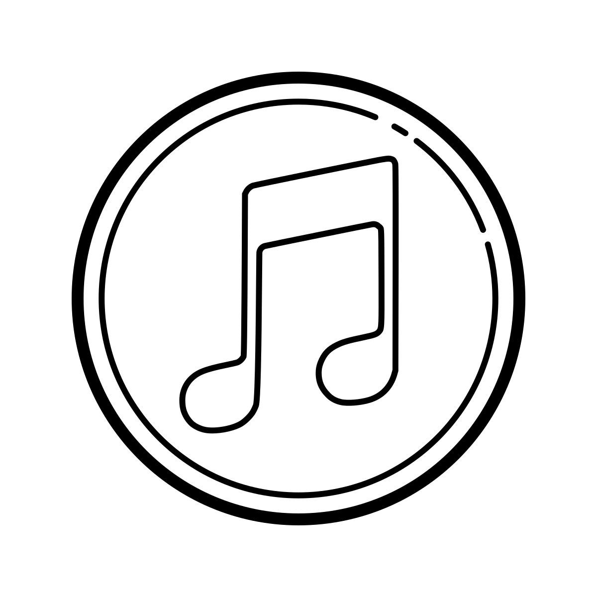 outline hand drawn style itunes icon