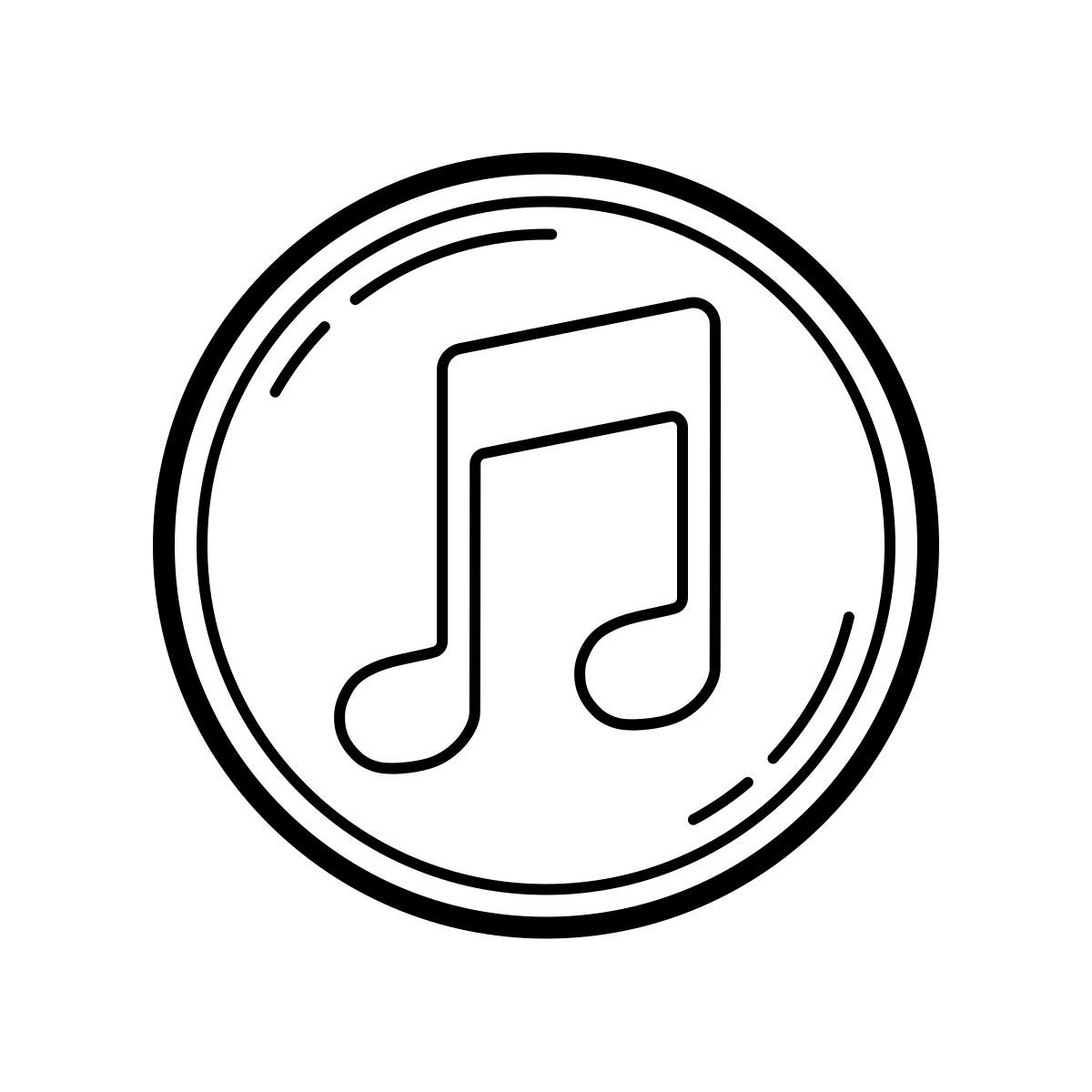 outline hand drawn style itunes icon
