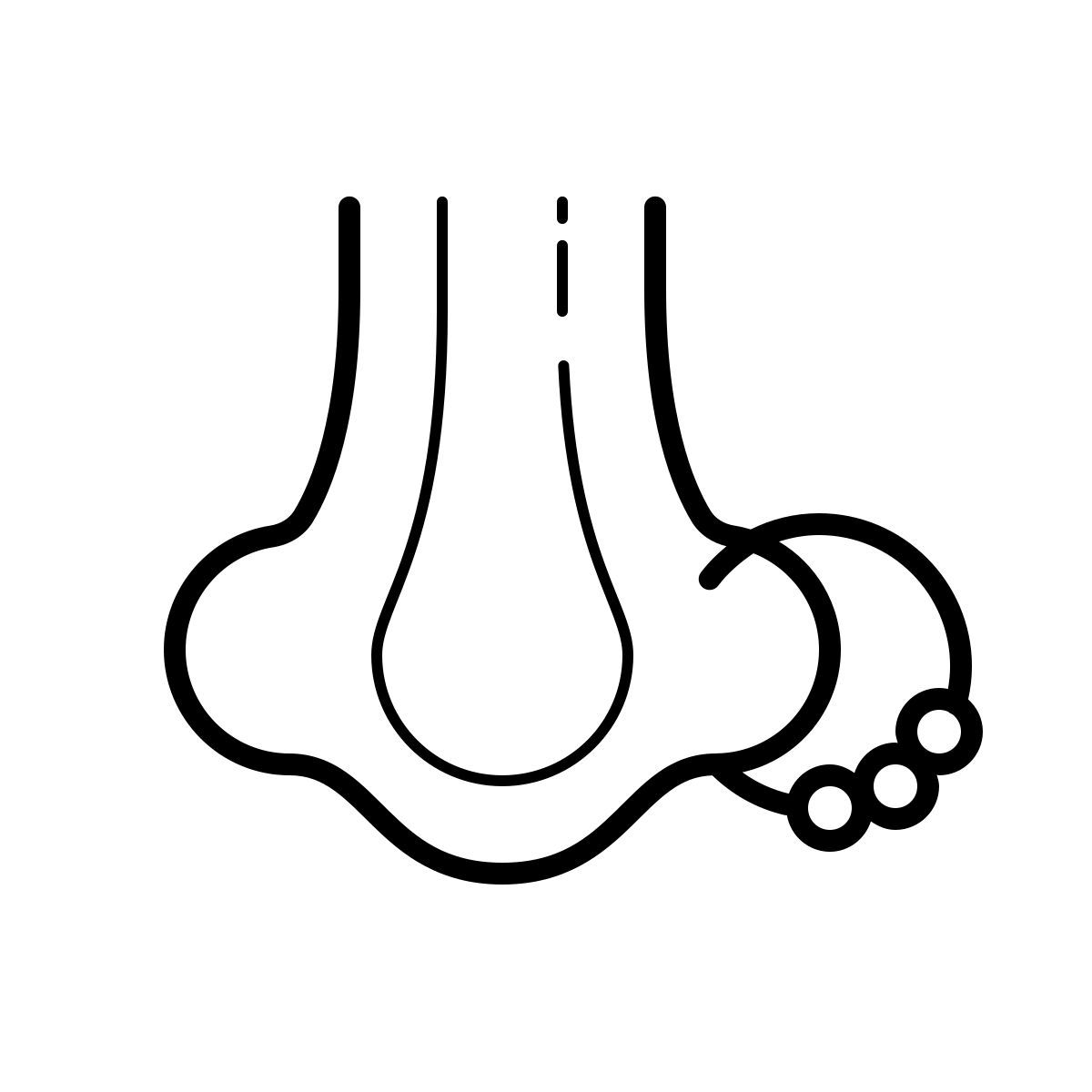 outline hand drawn style jewellery nose icon