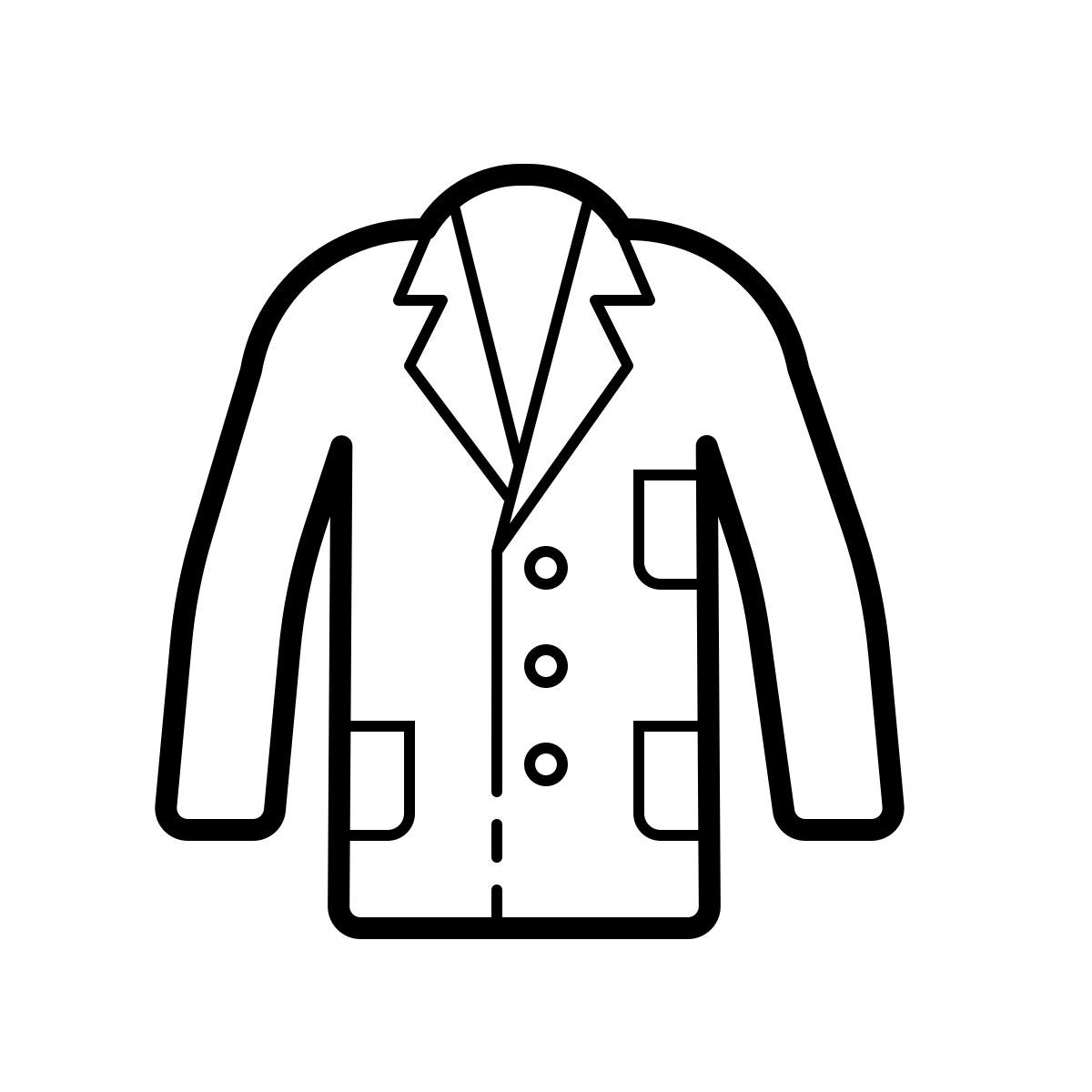 outline hand drawn style lab coat icon