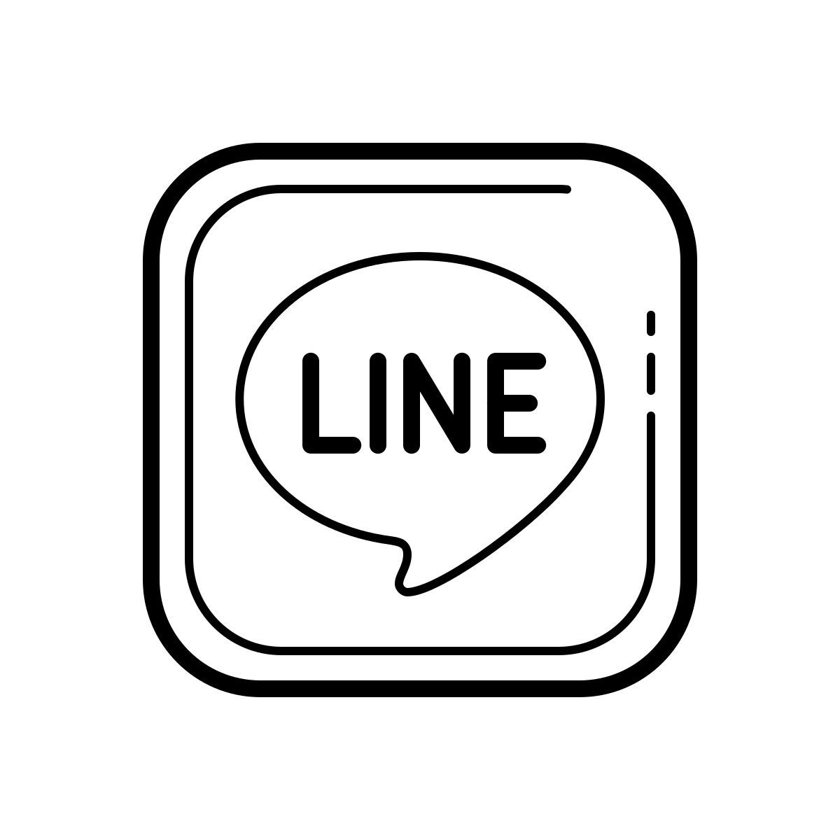 outline hand drawn style line me icon