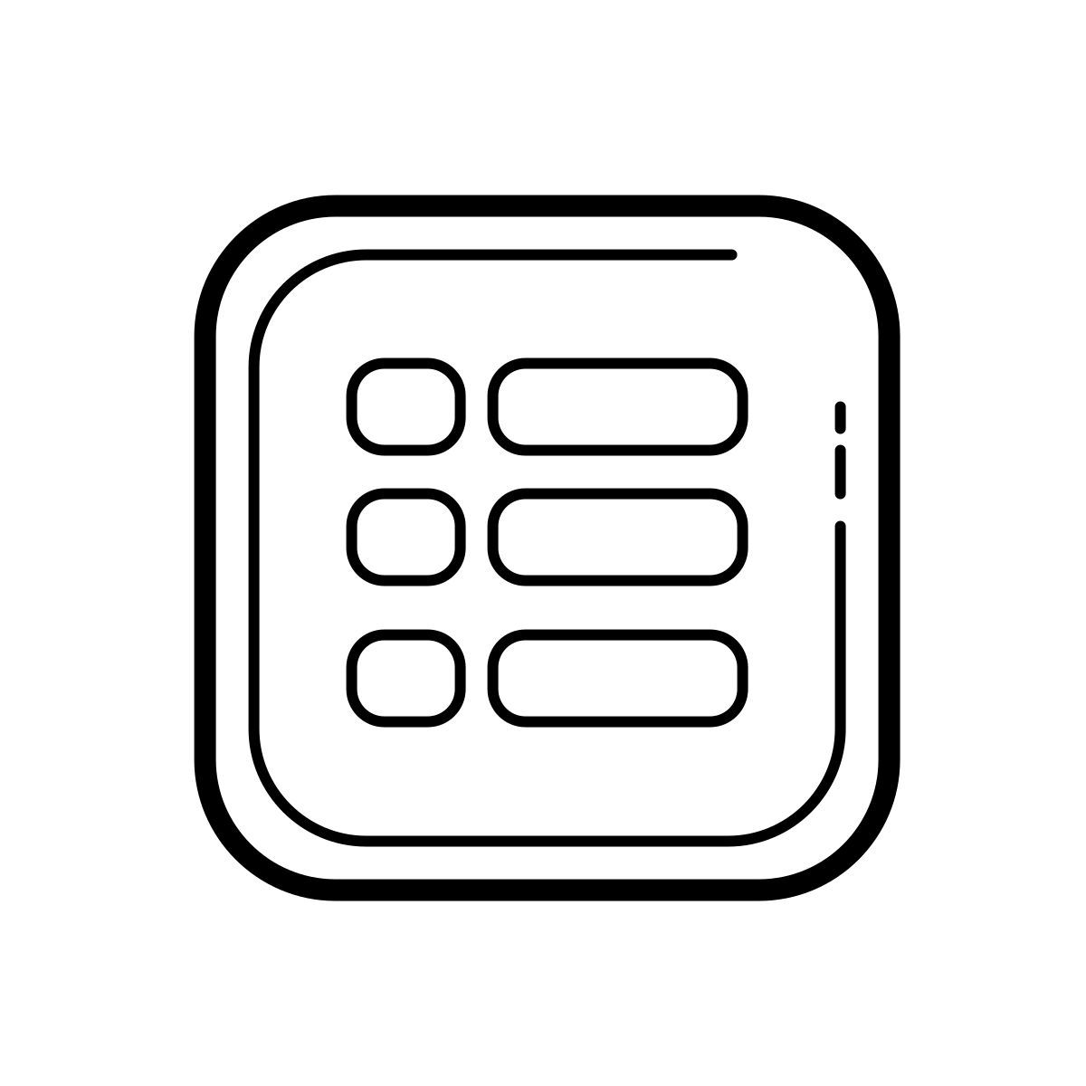 outline hand drawn style list icon