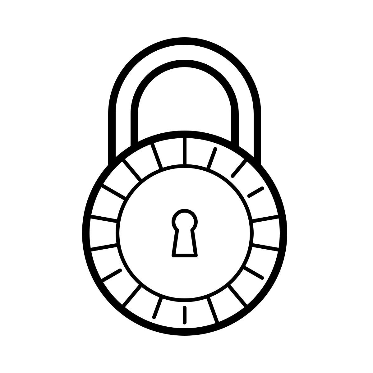 outline hand drawn style 2 잠금 icon