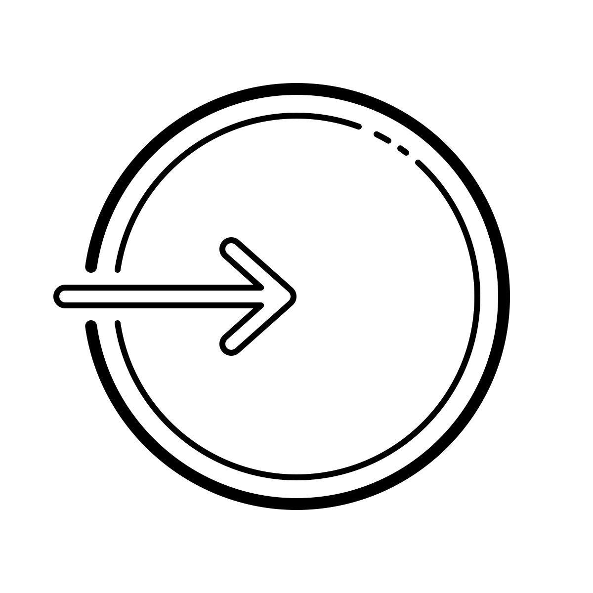 outline hand drawn style accede redondeado derecho icon