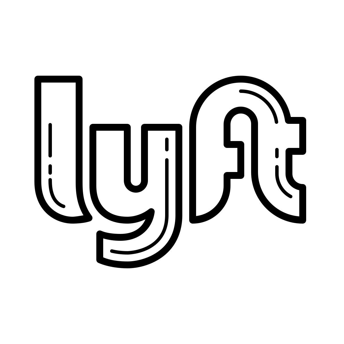 outline hand drawn style 来福车 icon