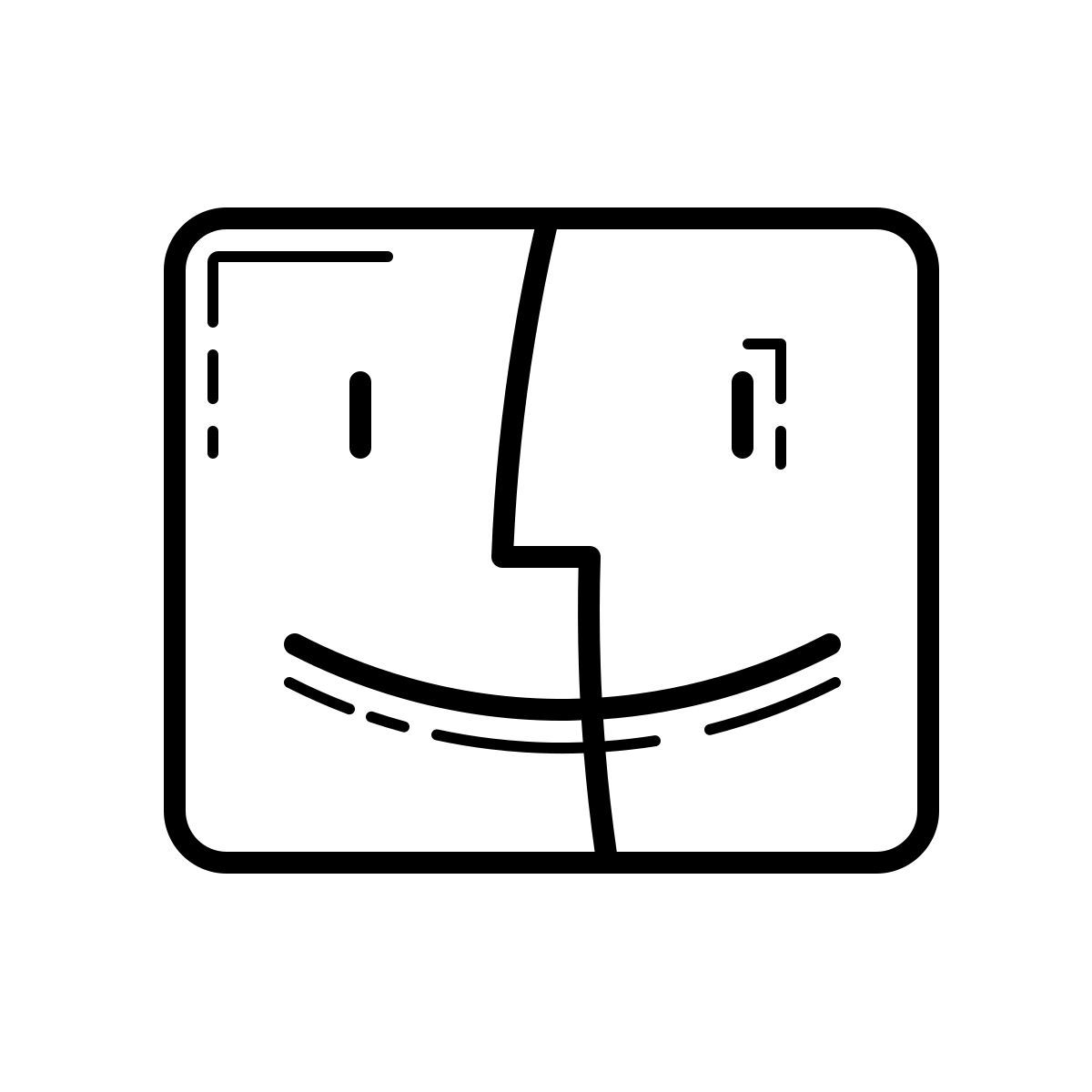 outline hand drawn style logo de mac icon