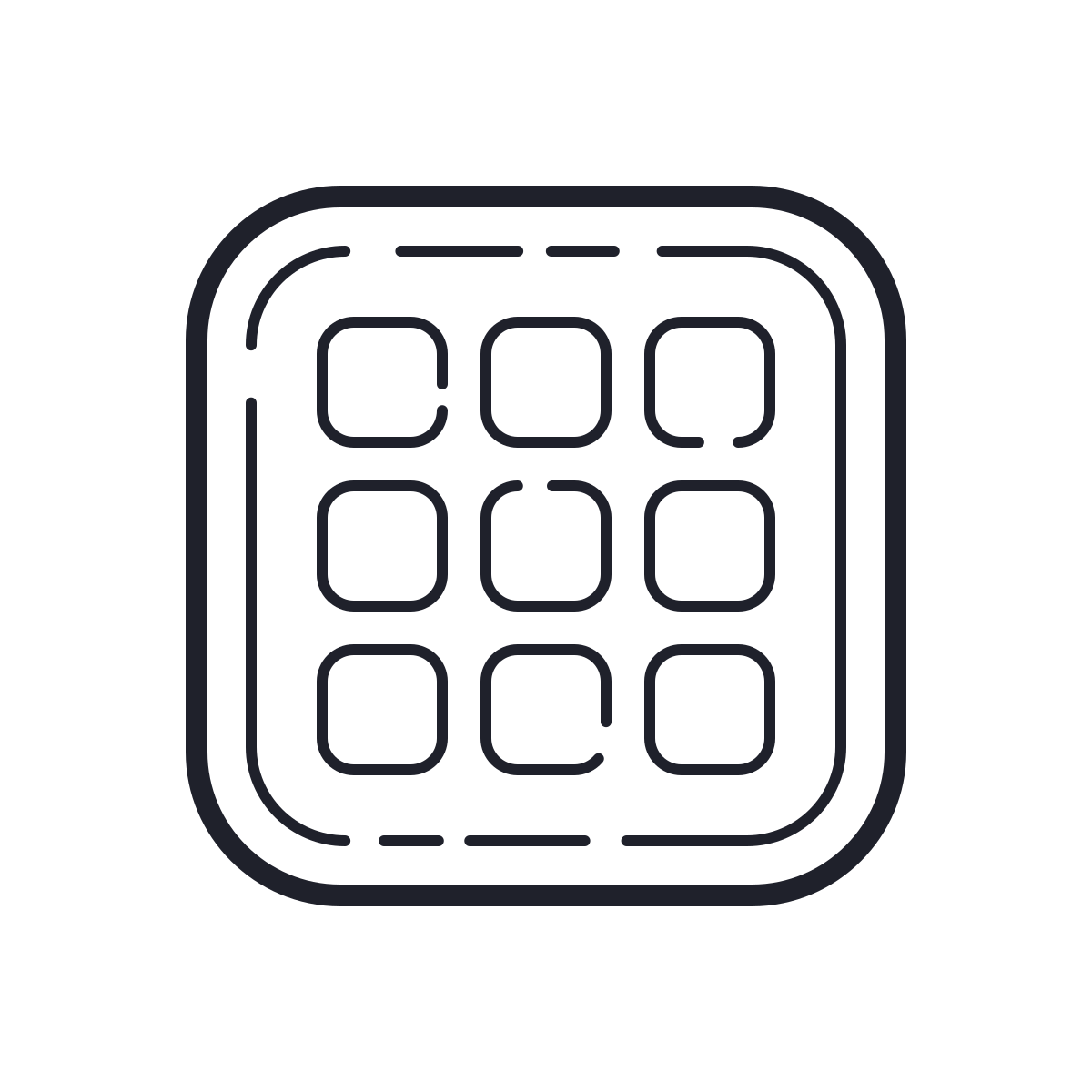 outline hand drawn style mac os launchpad  v2 icon