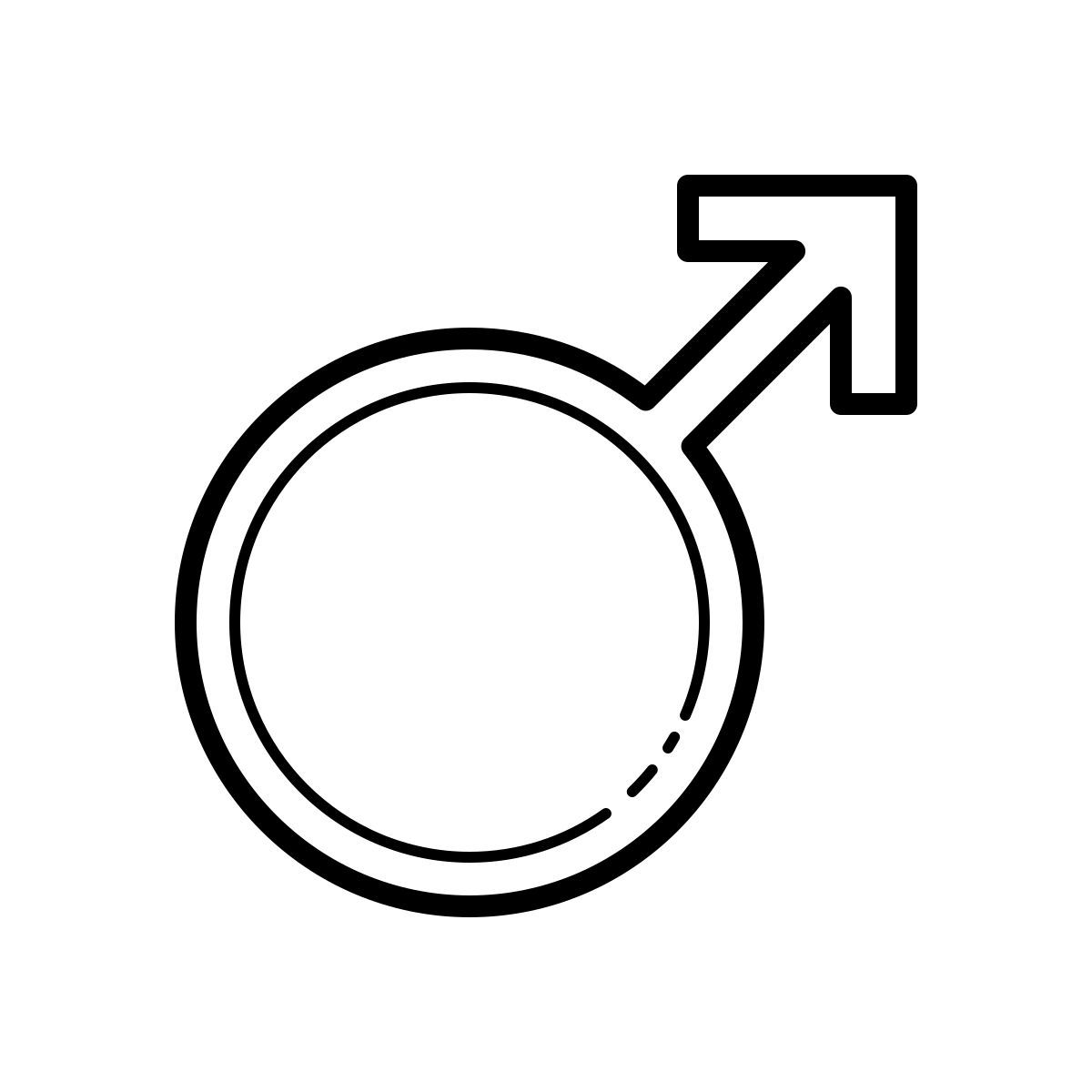 outline hand drawn style mâle icon