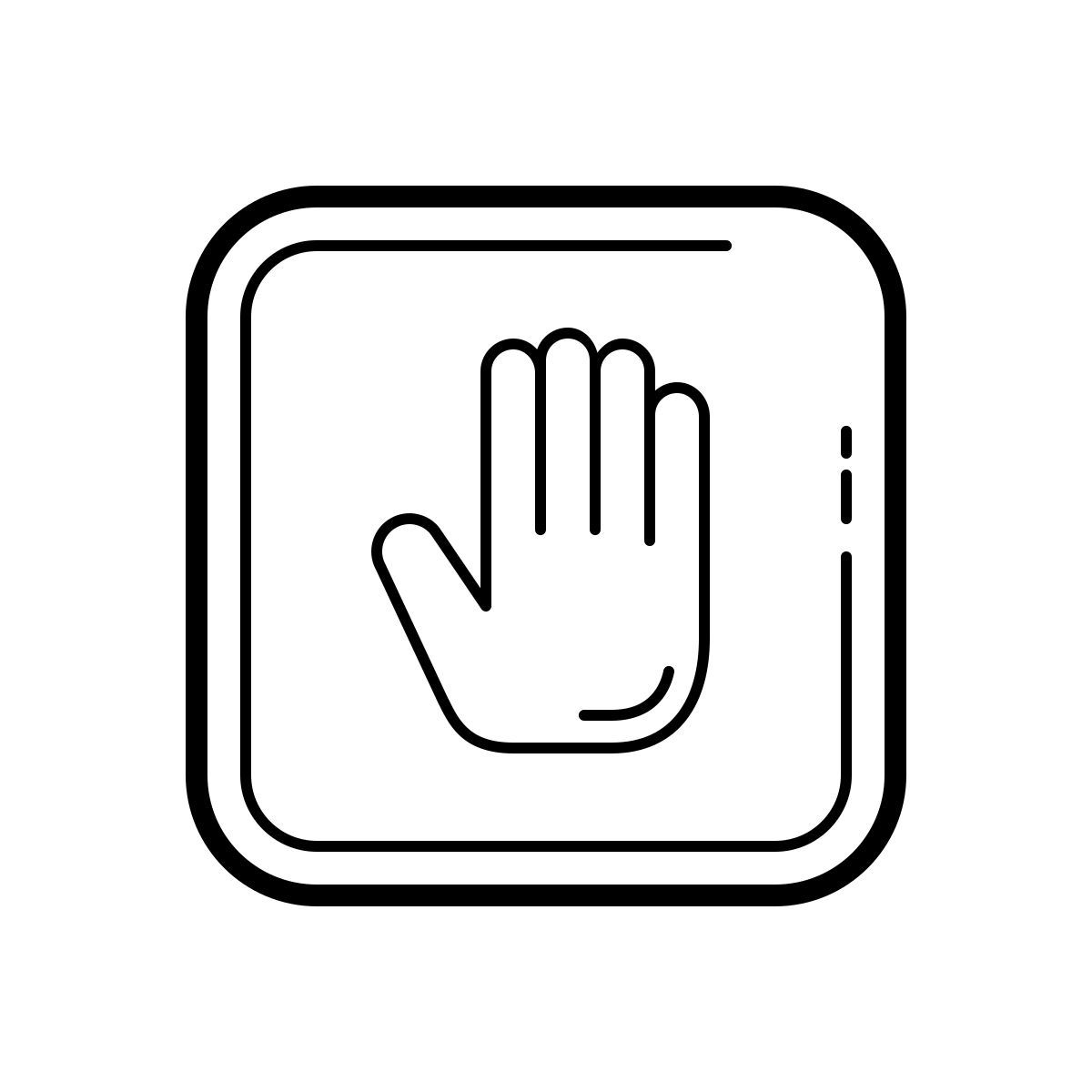 outline hand drawn style manuale icon