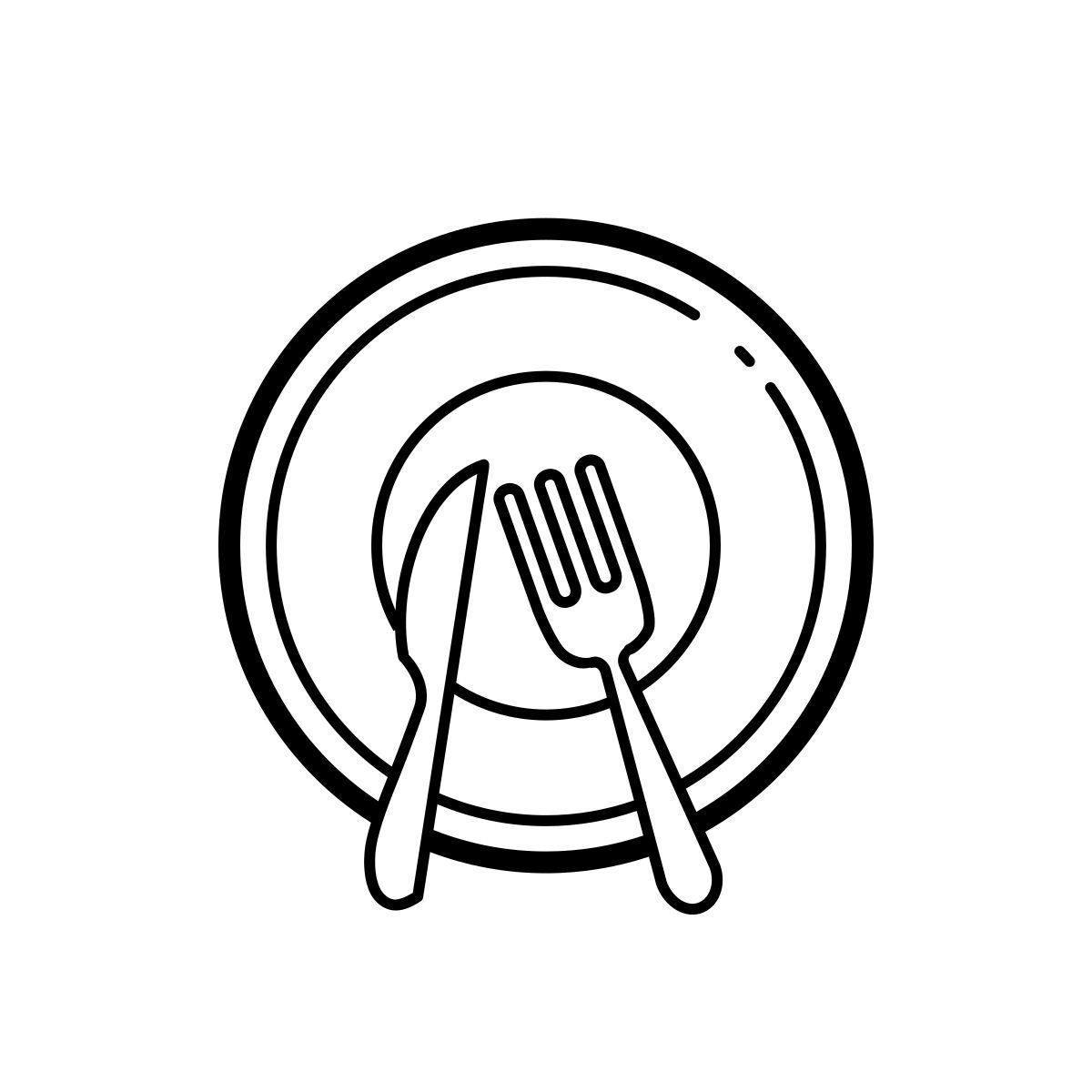 outline hand drawn style comida icon