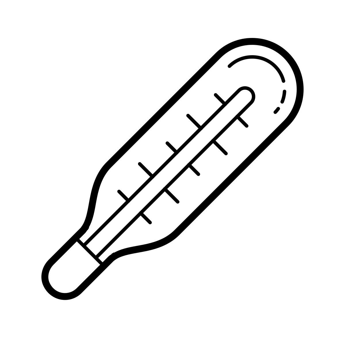outline hand drawn style termómetro médico icon