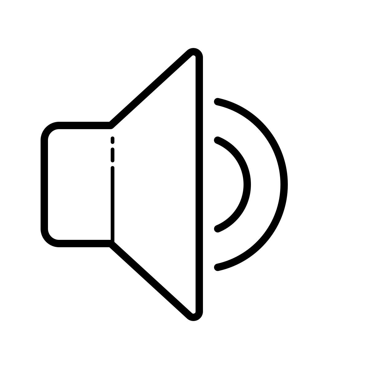 outline hand drawn style volumen medio icon