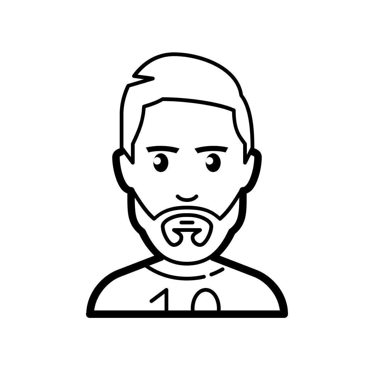 outline hand drawn 스타일 messi 아이콘