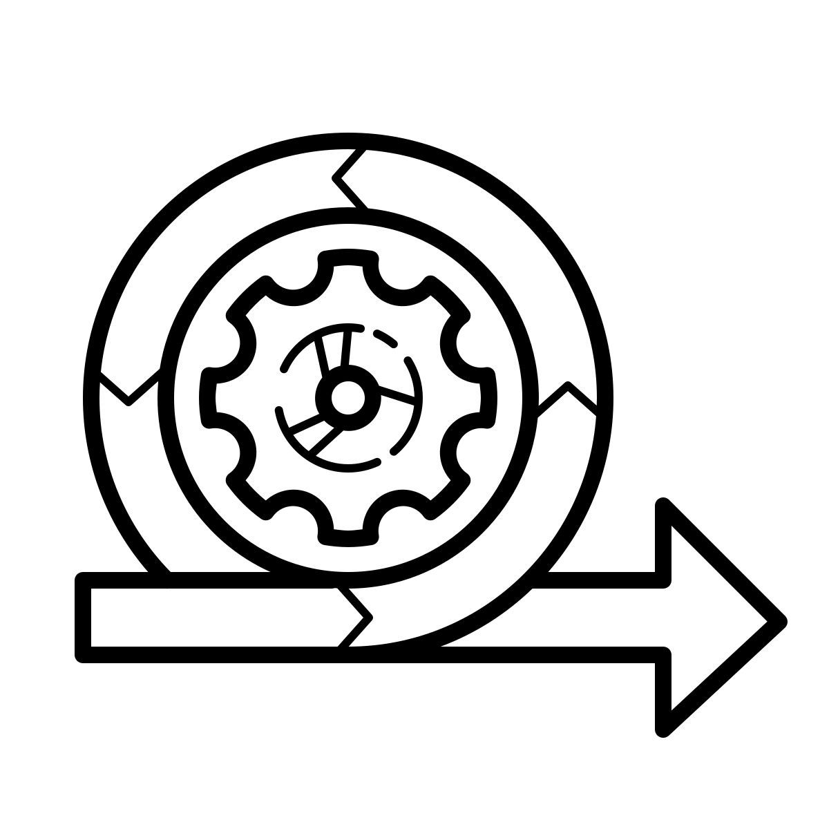 outline hand drawn style agile icon