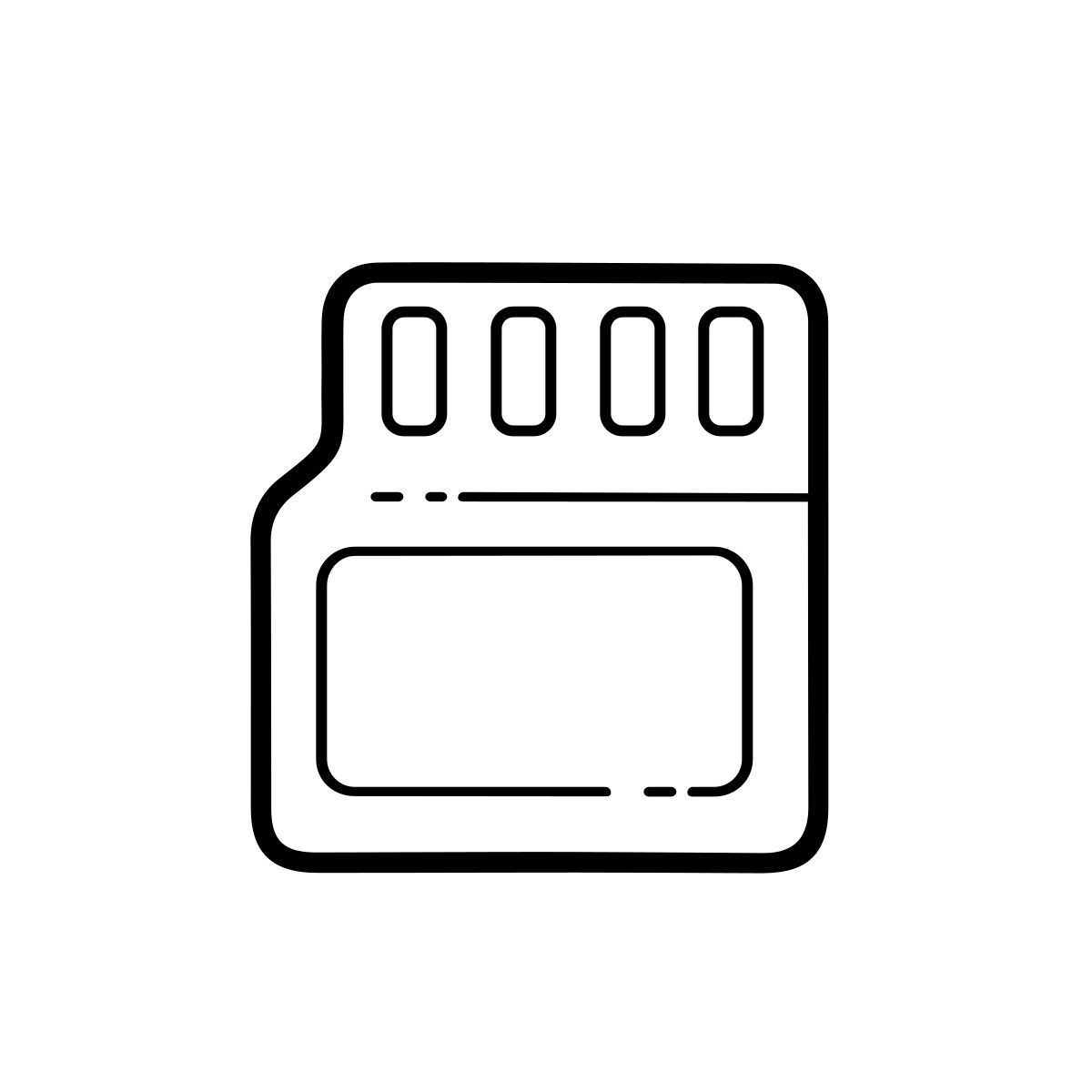 outline hand drawn style micro sd icon