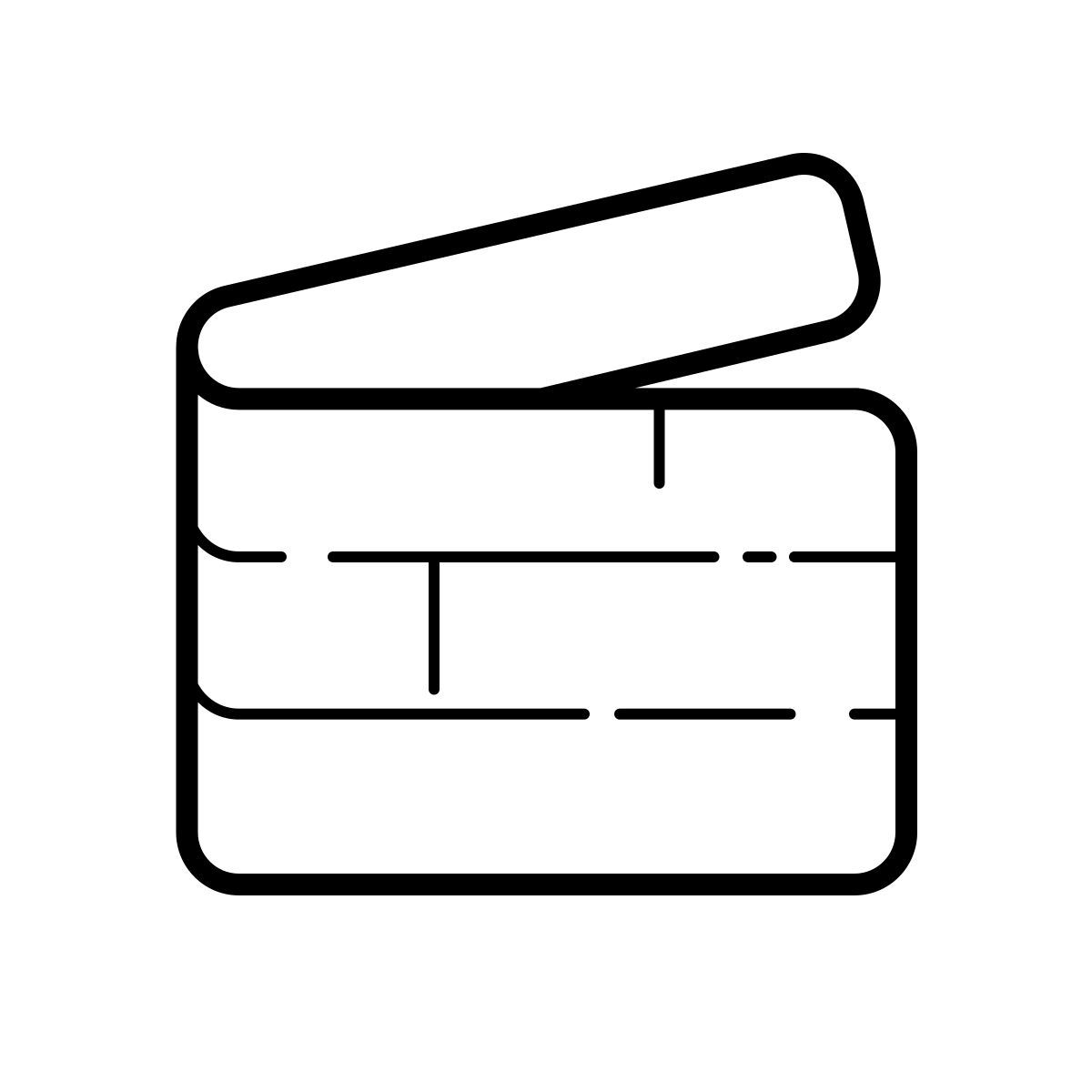 outline hand drawn style 마이크로소프트 clipchamp icon