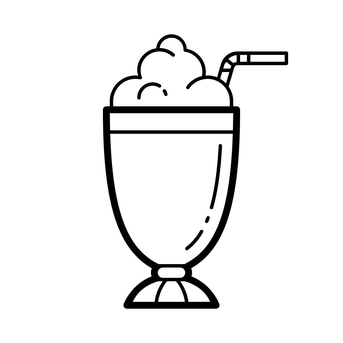 outline hand drawn style milkshake icon