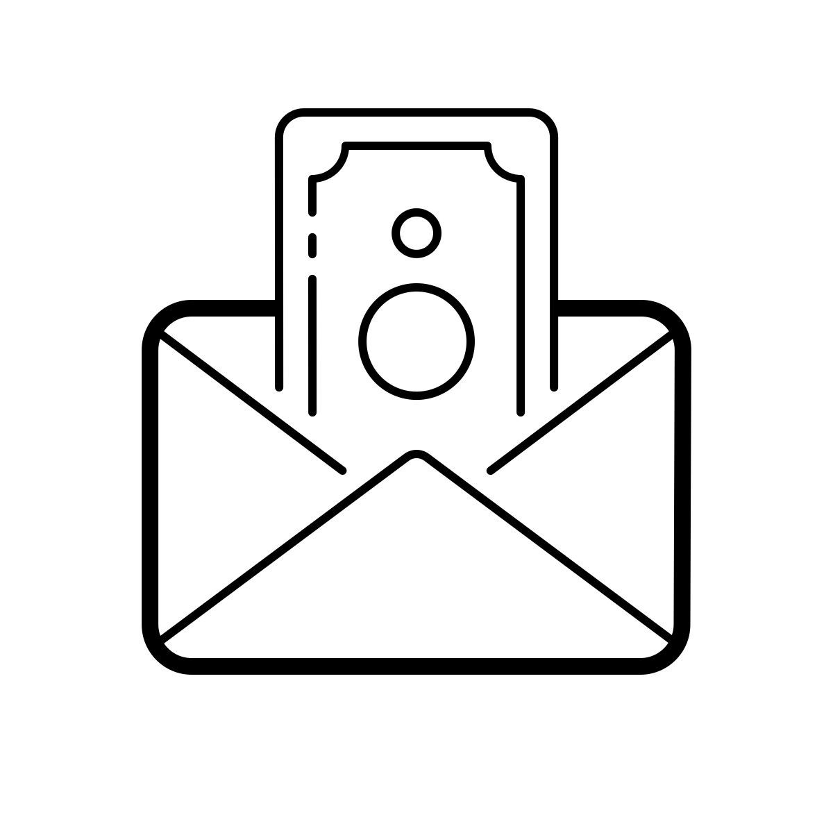 outline hand drawn style transferencia de dinero icon