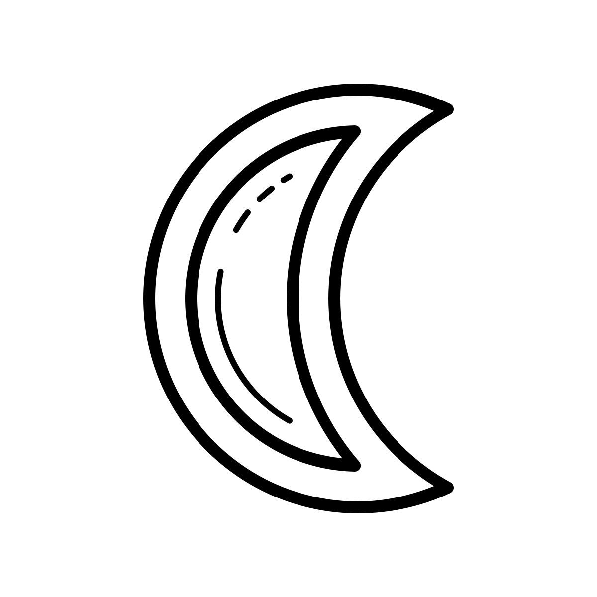 outline hand drawn style dark mode icon