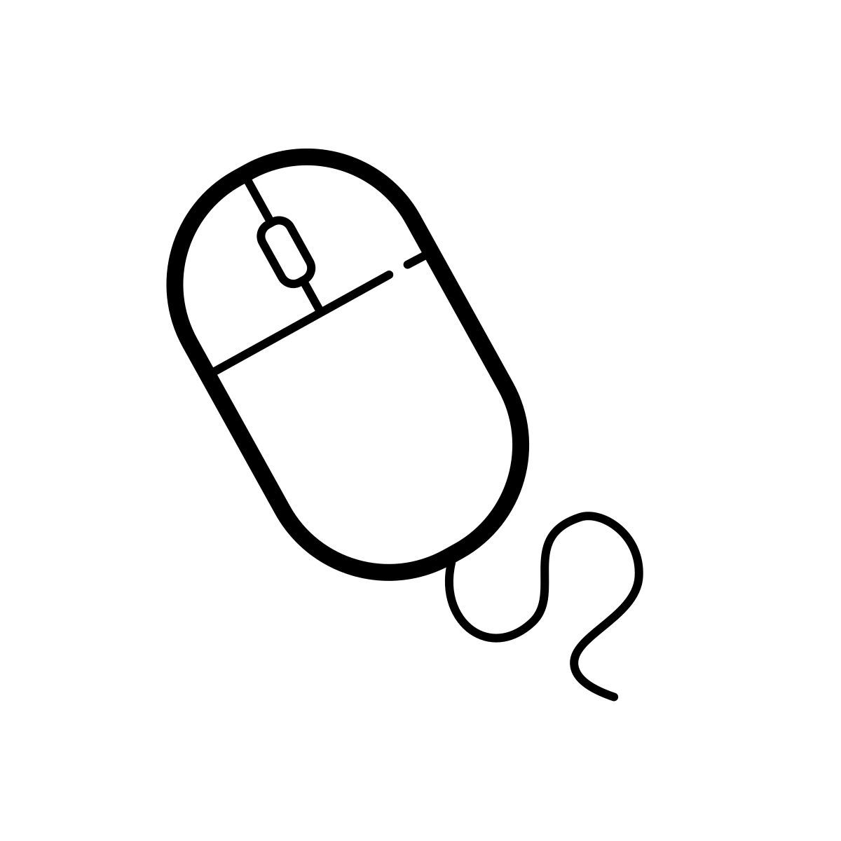 outline hand drawn style mouse icon