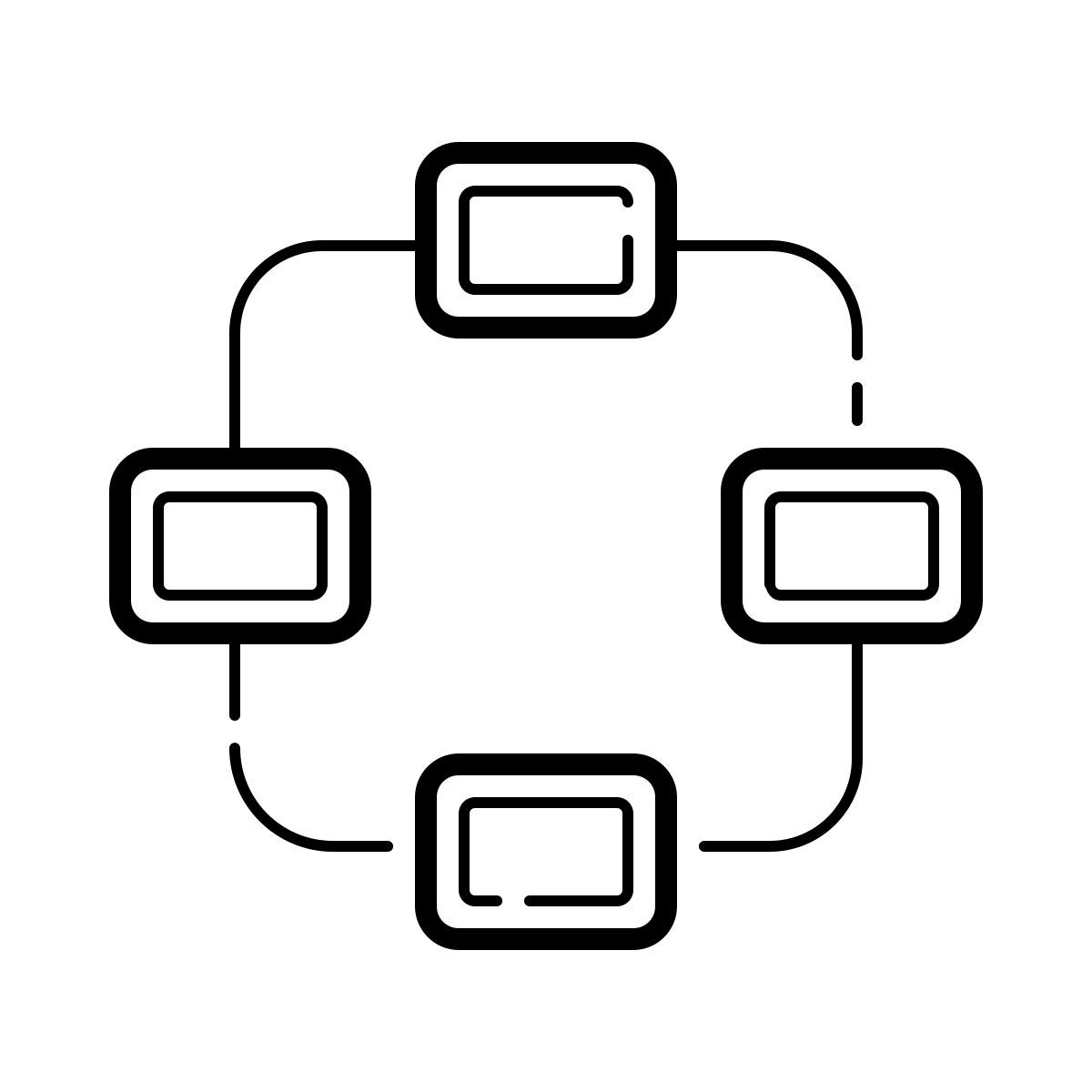 outline hand drawn style network icon