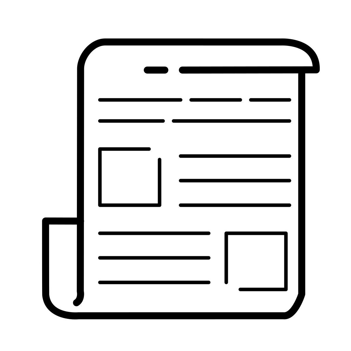 outline hand drawn style news icon