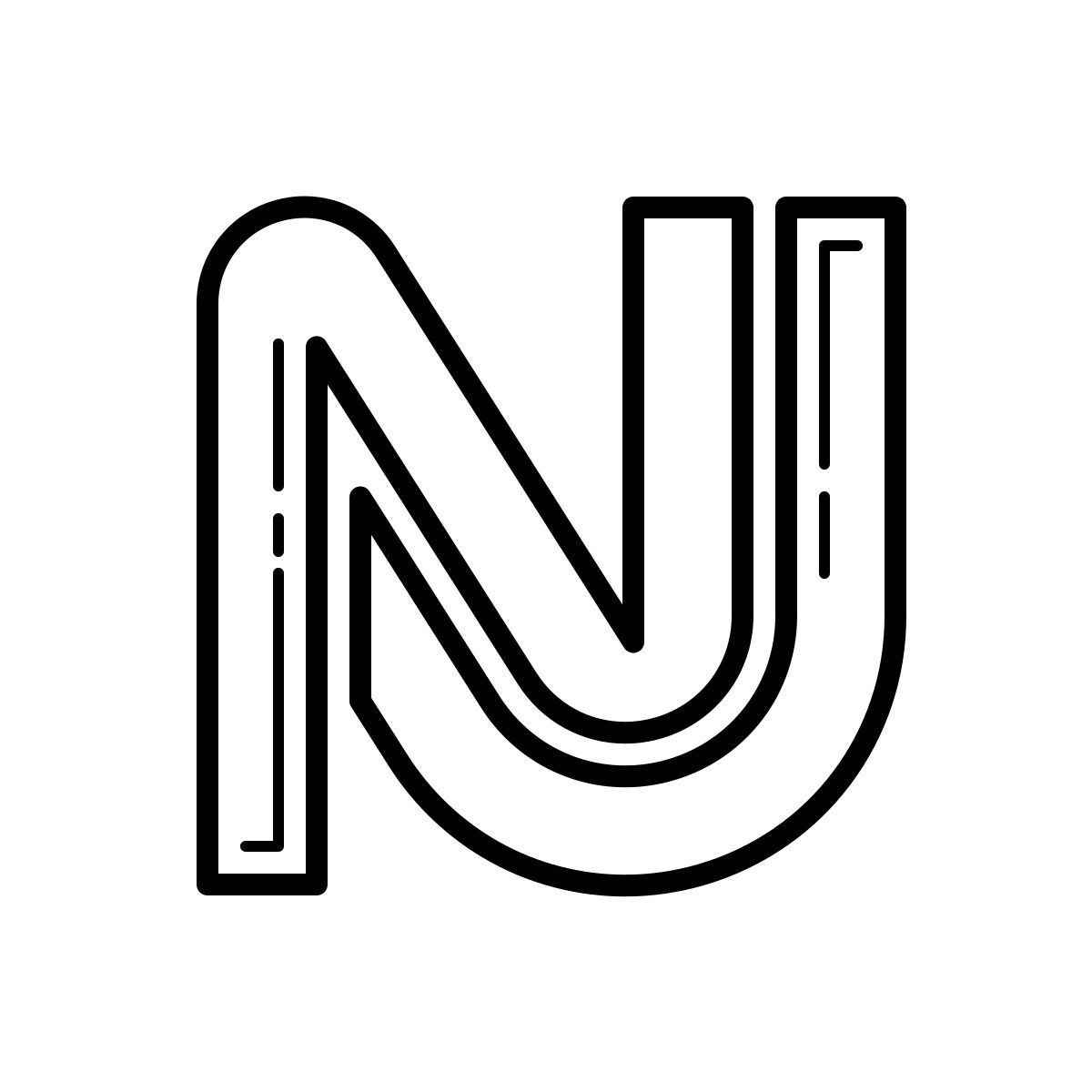 outline hand drawn style nj transit icon