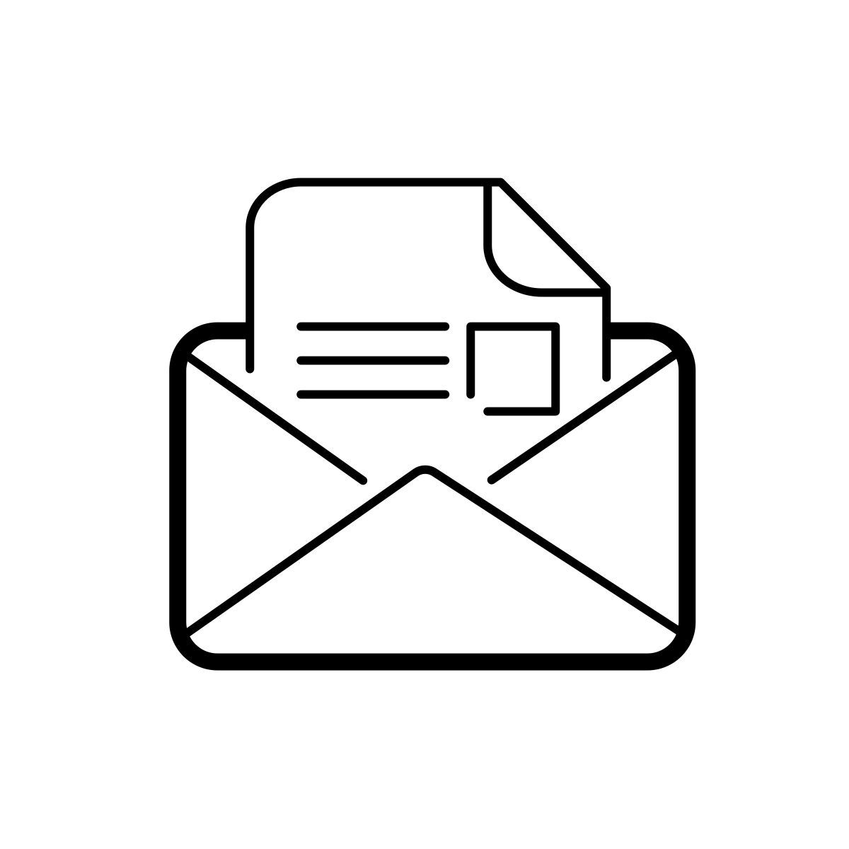 outline hand drawn style leggi il messaggio icon