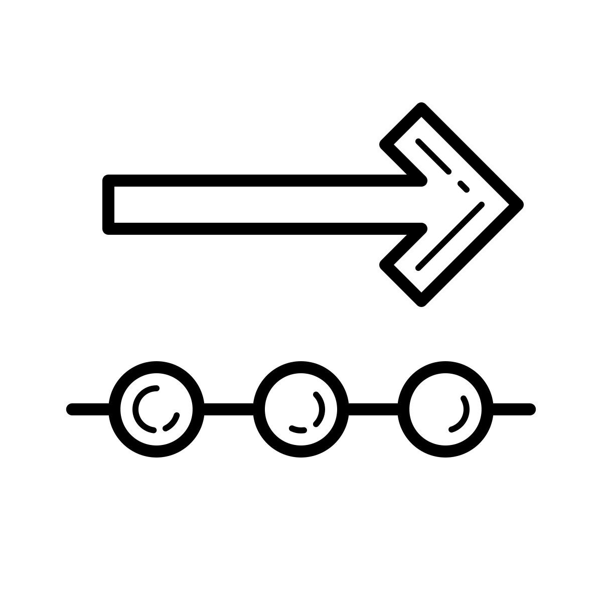 outline hand drawn style outgoing data icon