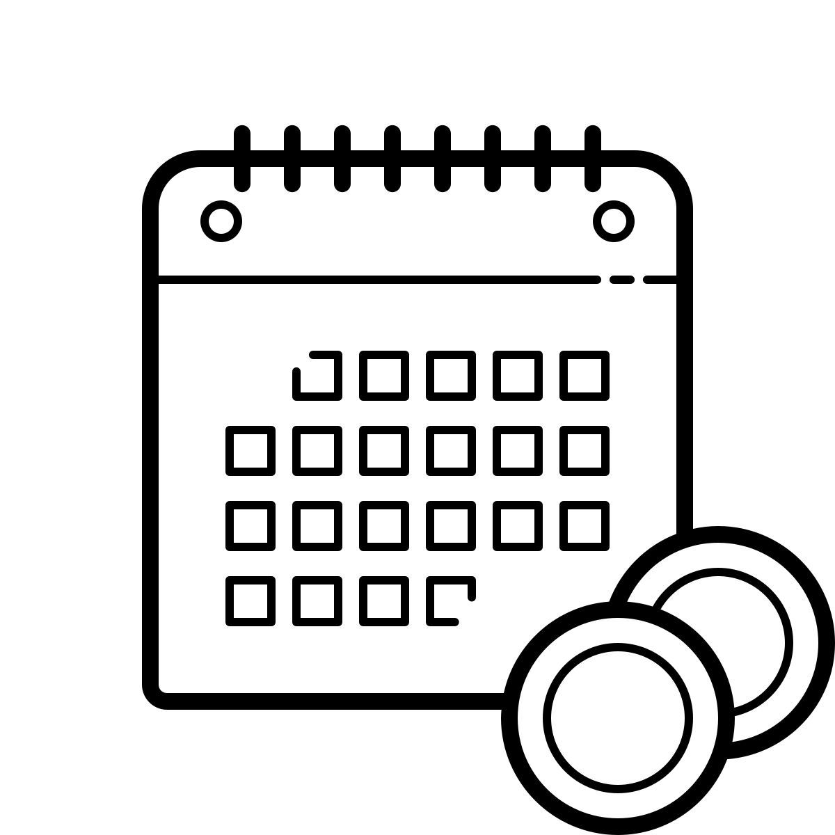 outline hand drawn style fecha de pago icon