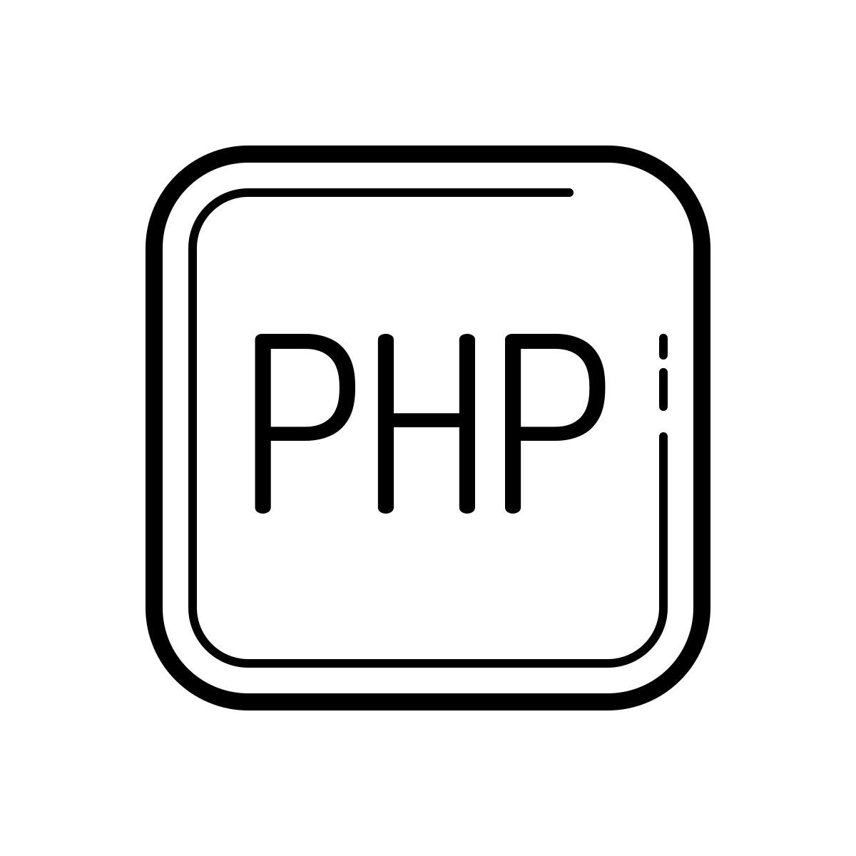 outline hand drawn style php icon