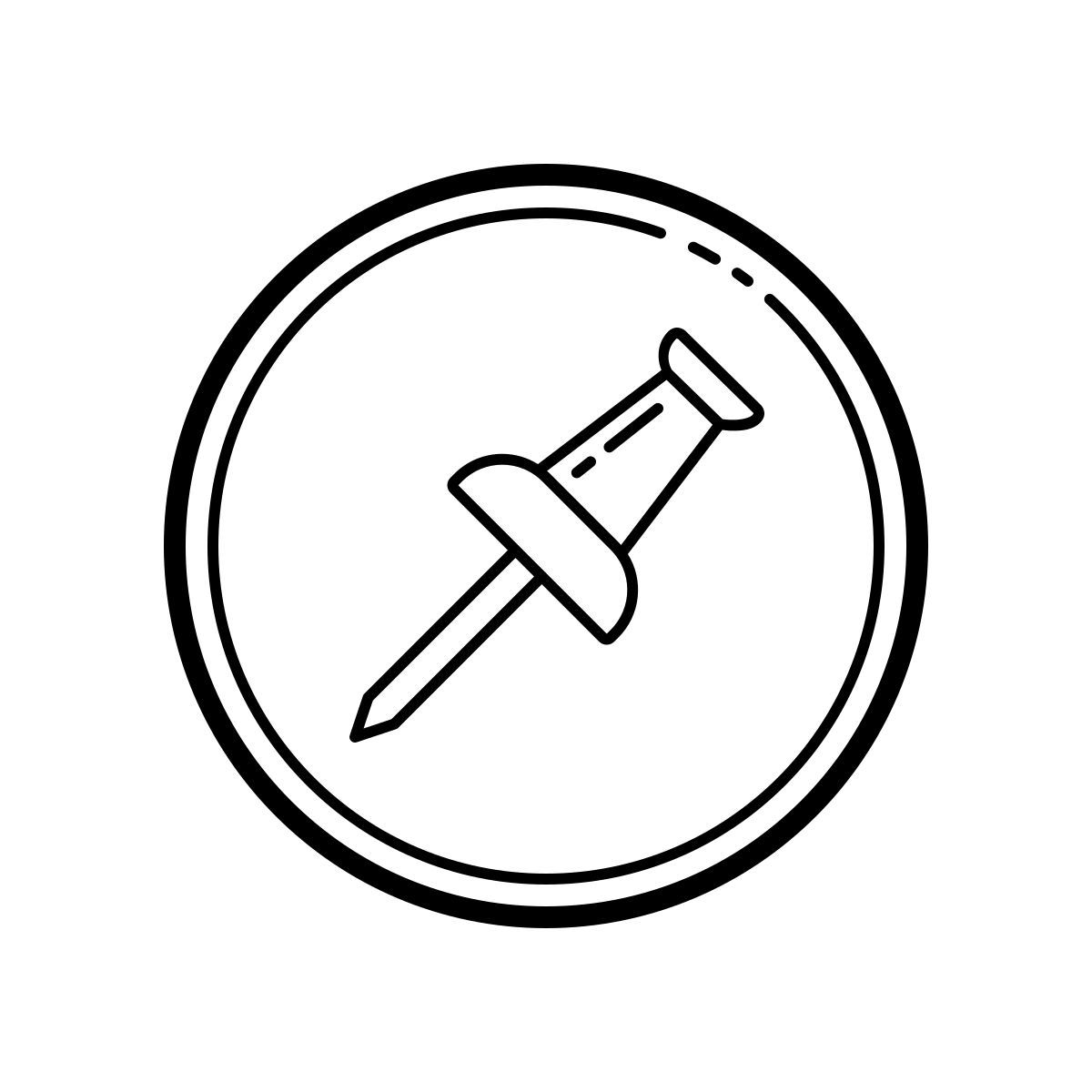 outline hand drawn style pinnadel 2 icon