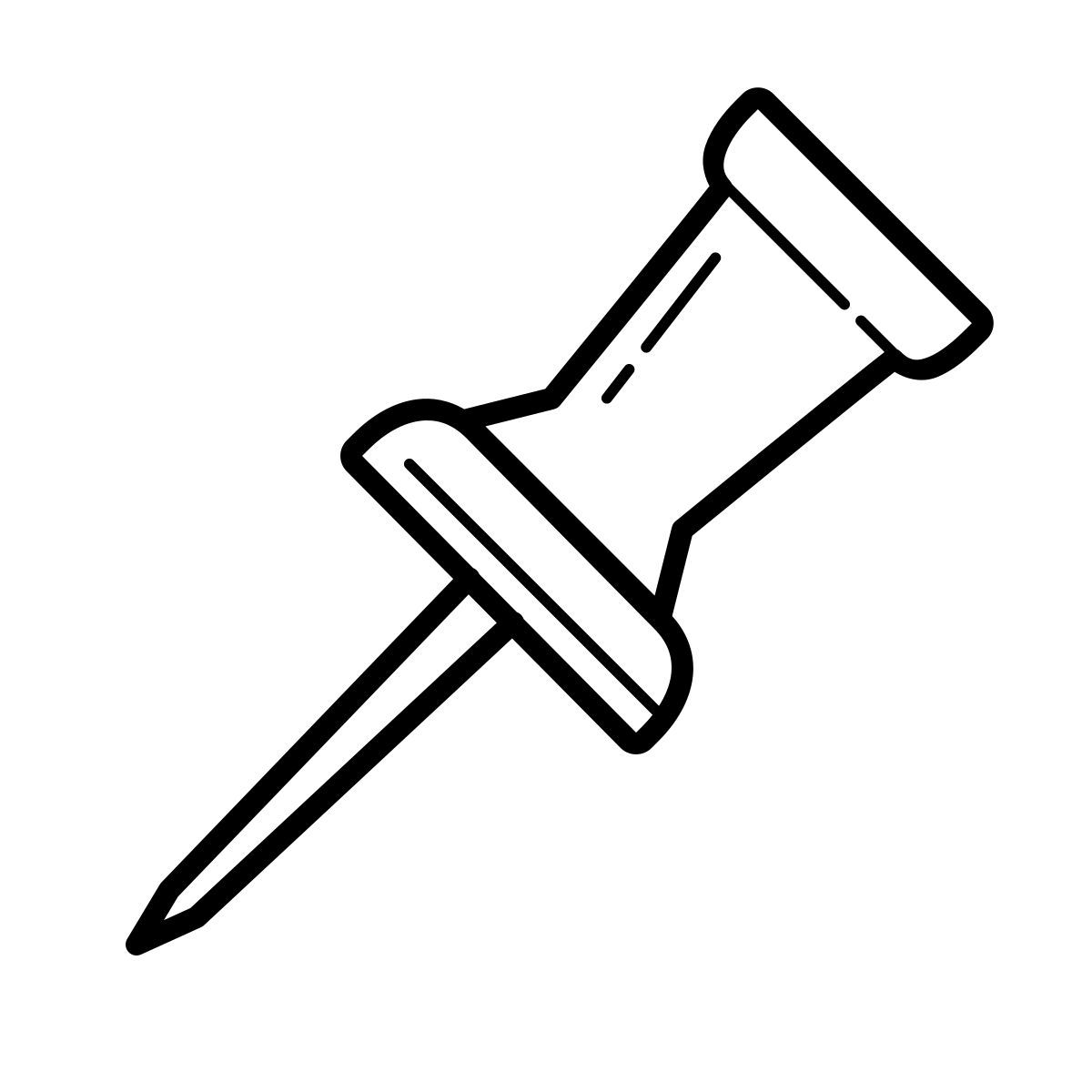 outline hand drawn style stecknadel 3 icon