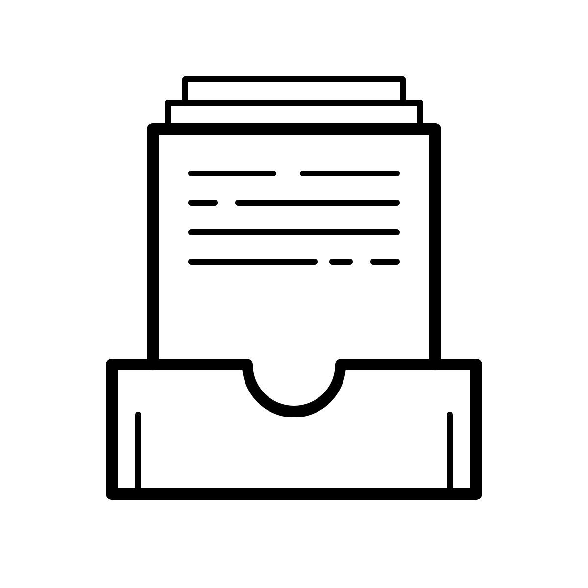 outline hand drawn style documentos de producto icon