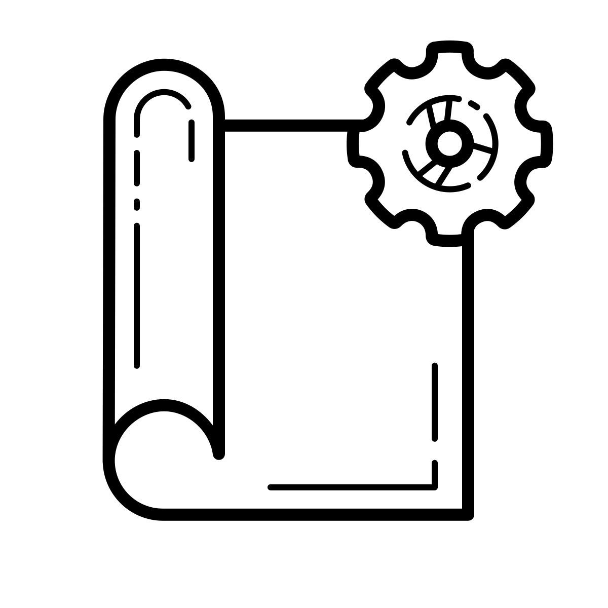 outline hand drawn style 프로젝트 설정 icon