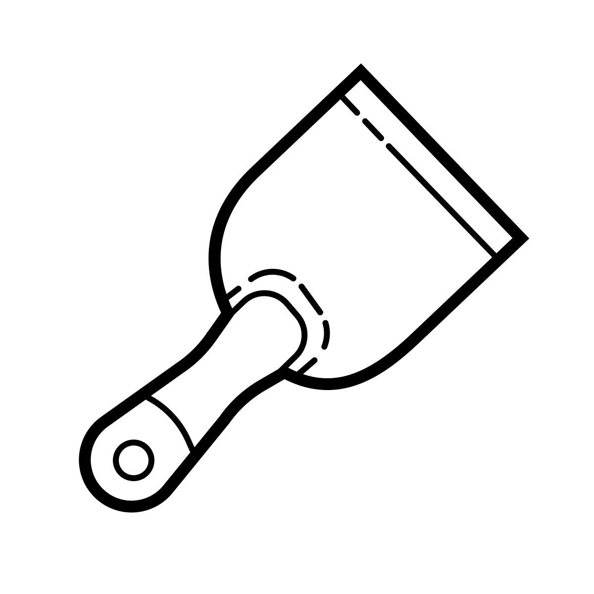 outline hand drawn style putty knife icon