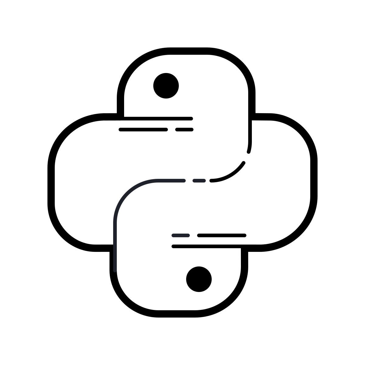 outline hand drawn style python icon