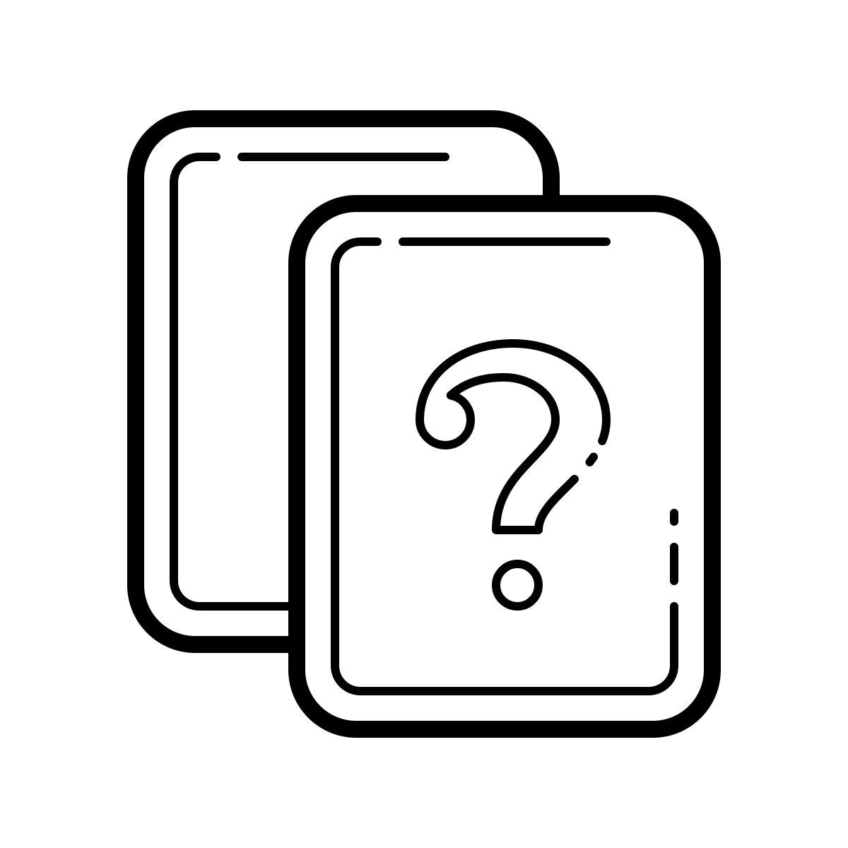 outline hand drawn style questions icon