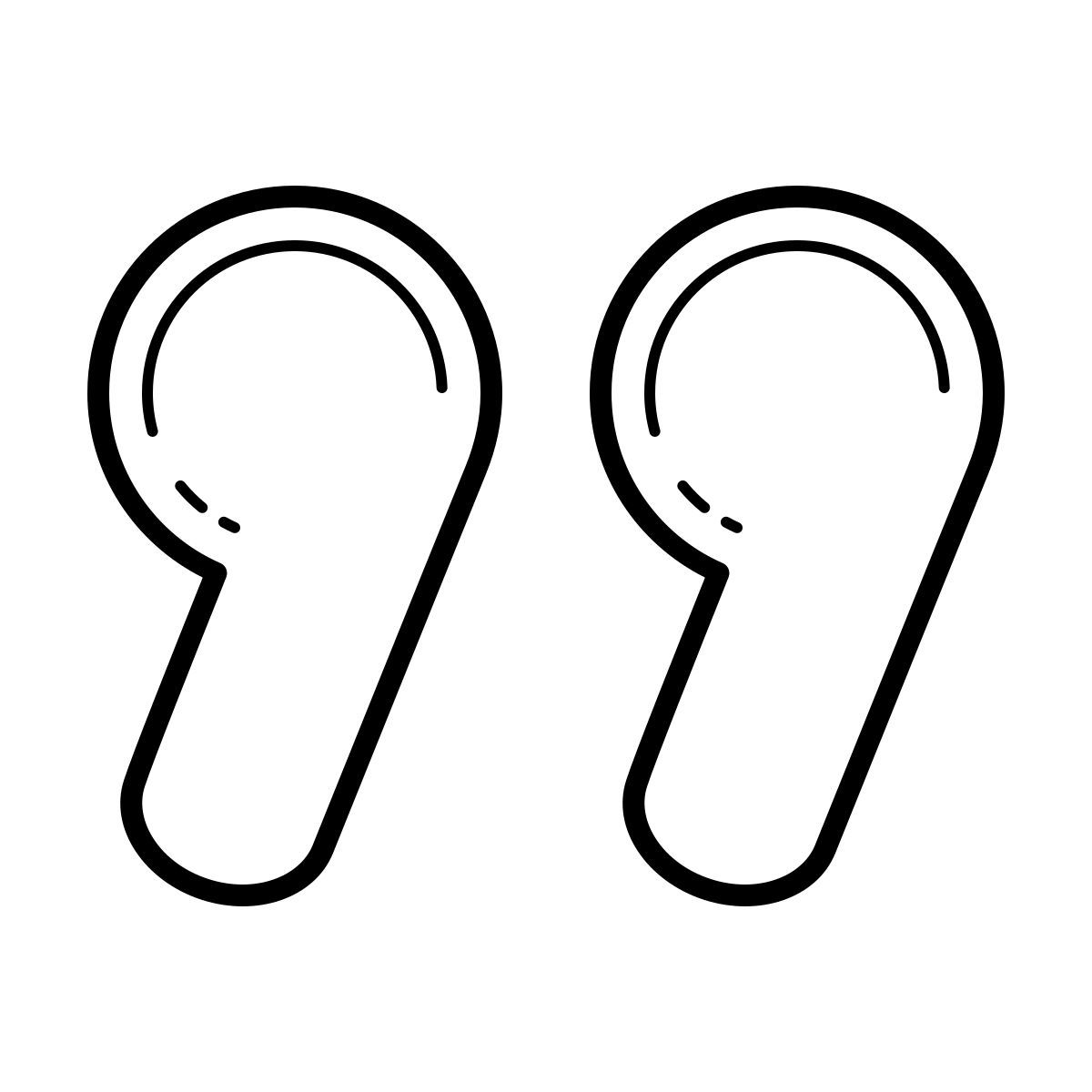 outline hand drawn style citazione di destra icon