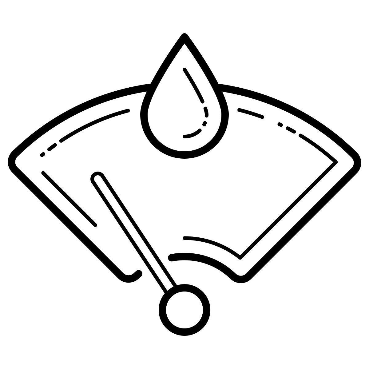 outline hand drawn style sensor de lluvia icon