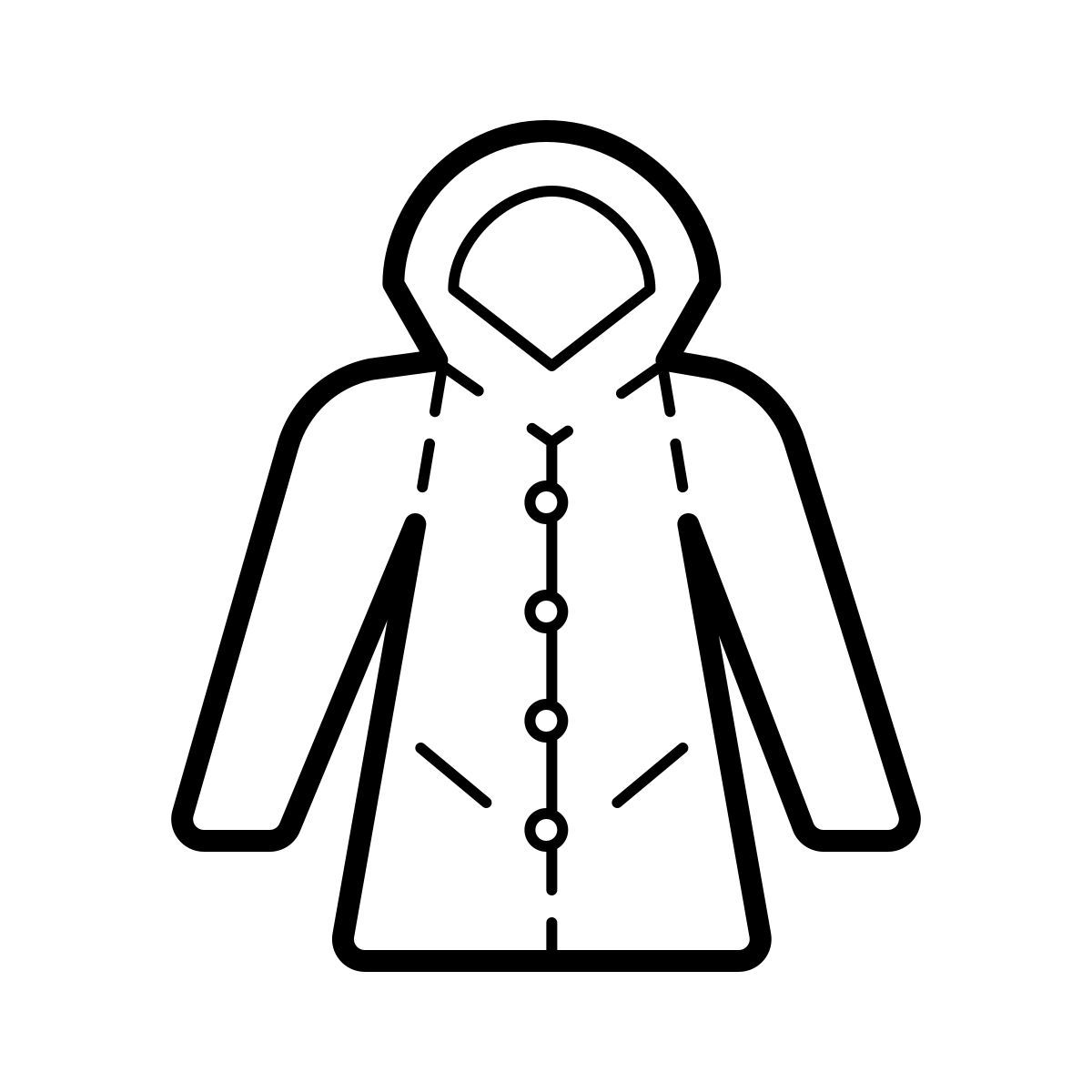 outline hand drawn style capa de chuva icon