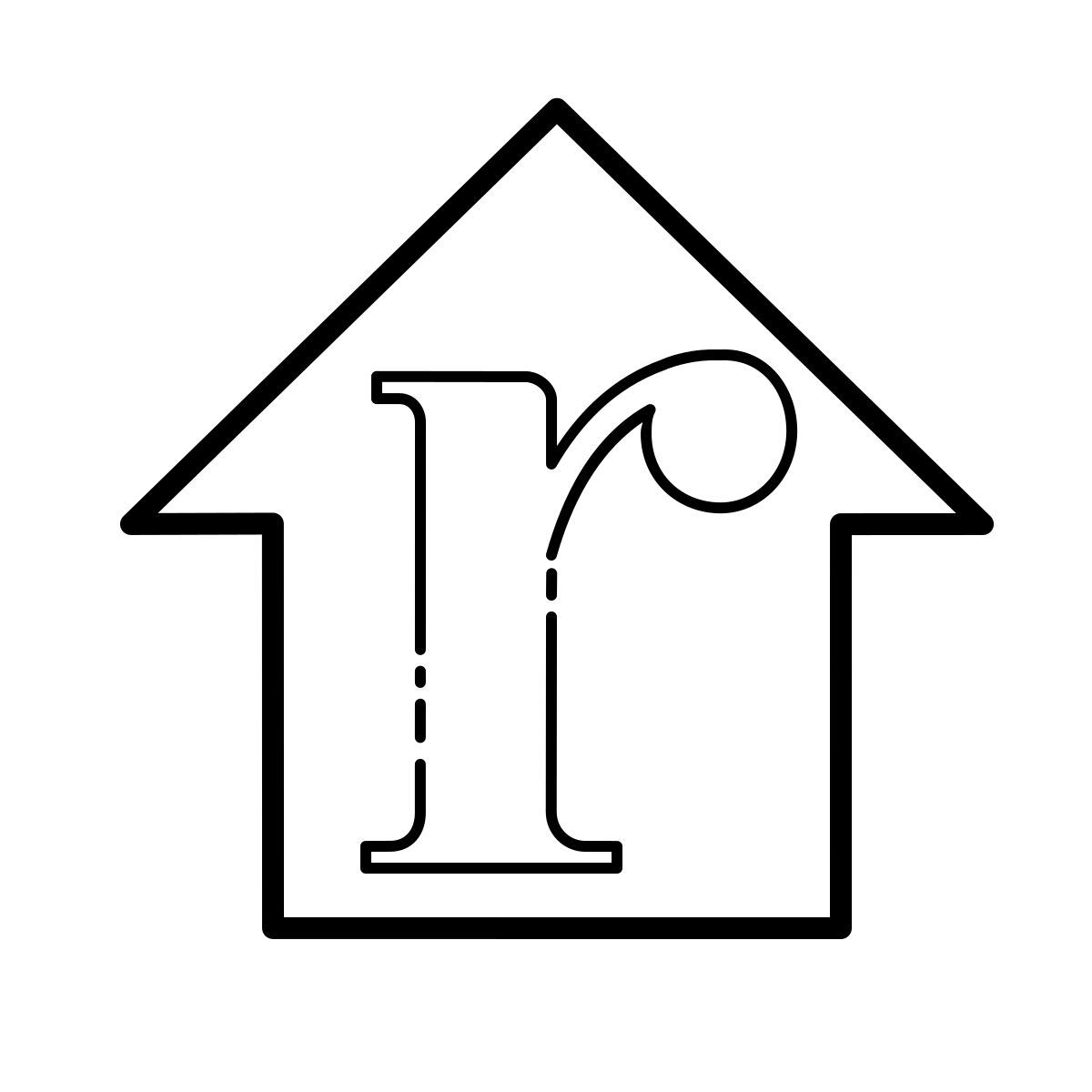 outline hand drawn style corredor de bienes raíces icon