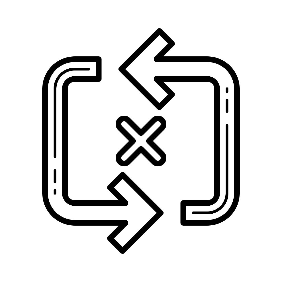 outline hand drawn style repeat off icon