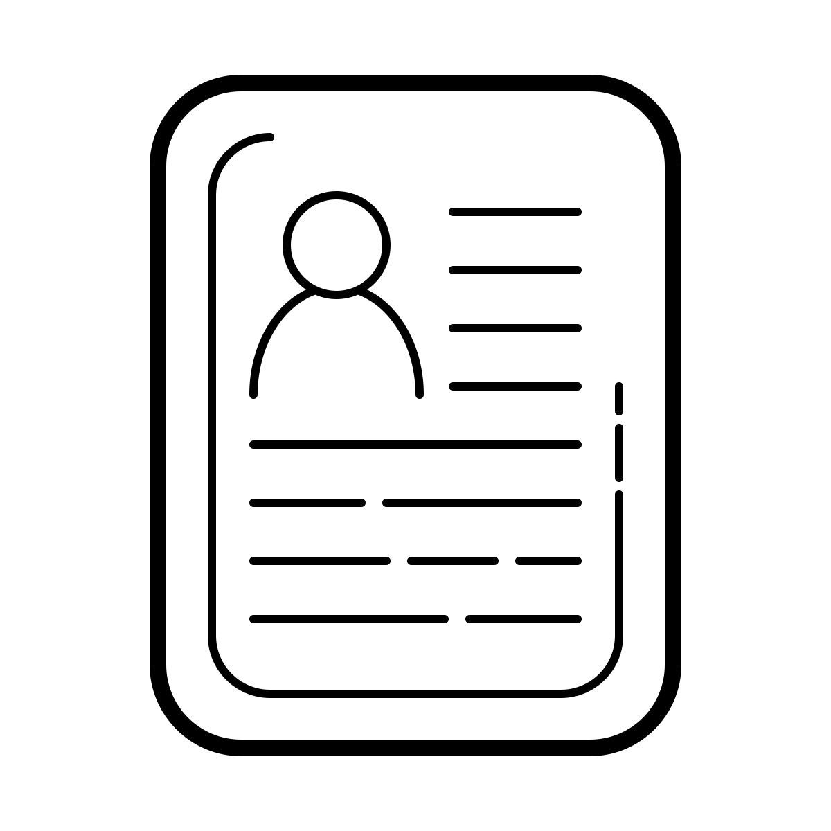 outline hand drawn style curriculum vitae icon
