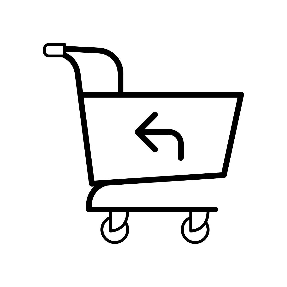 outline hand drawn style 반환 구매 icon