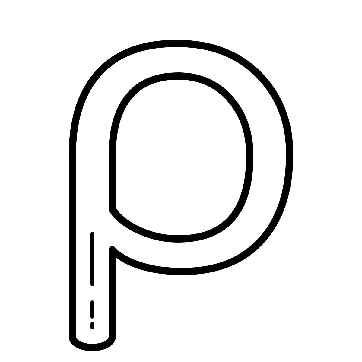 outline hand drawn style rho icon