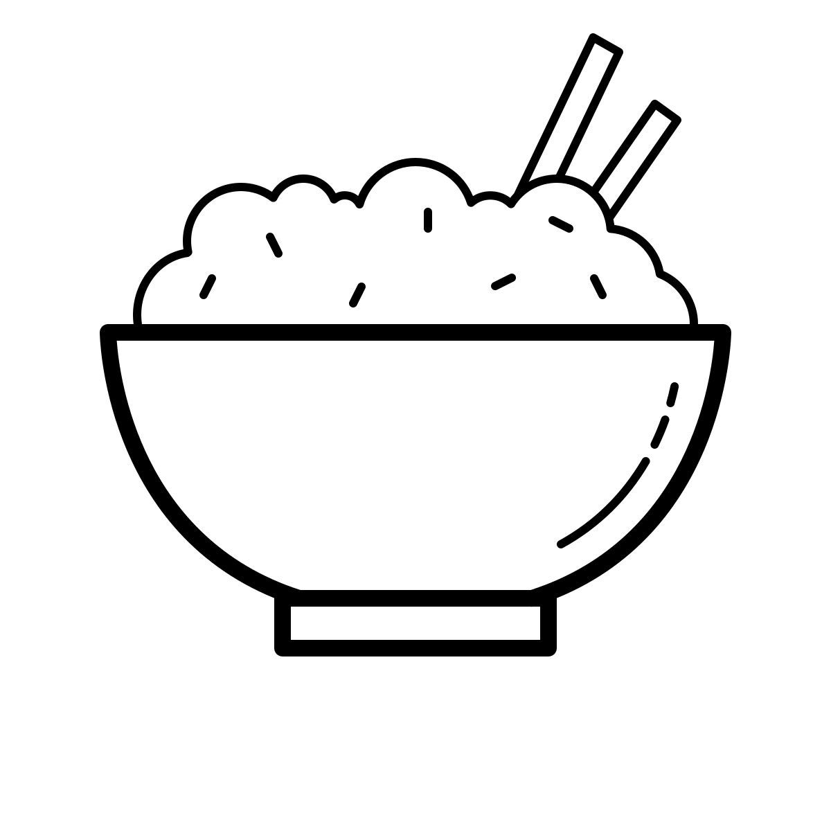 outline hand drawn style ciotola di riso icon