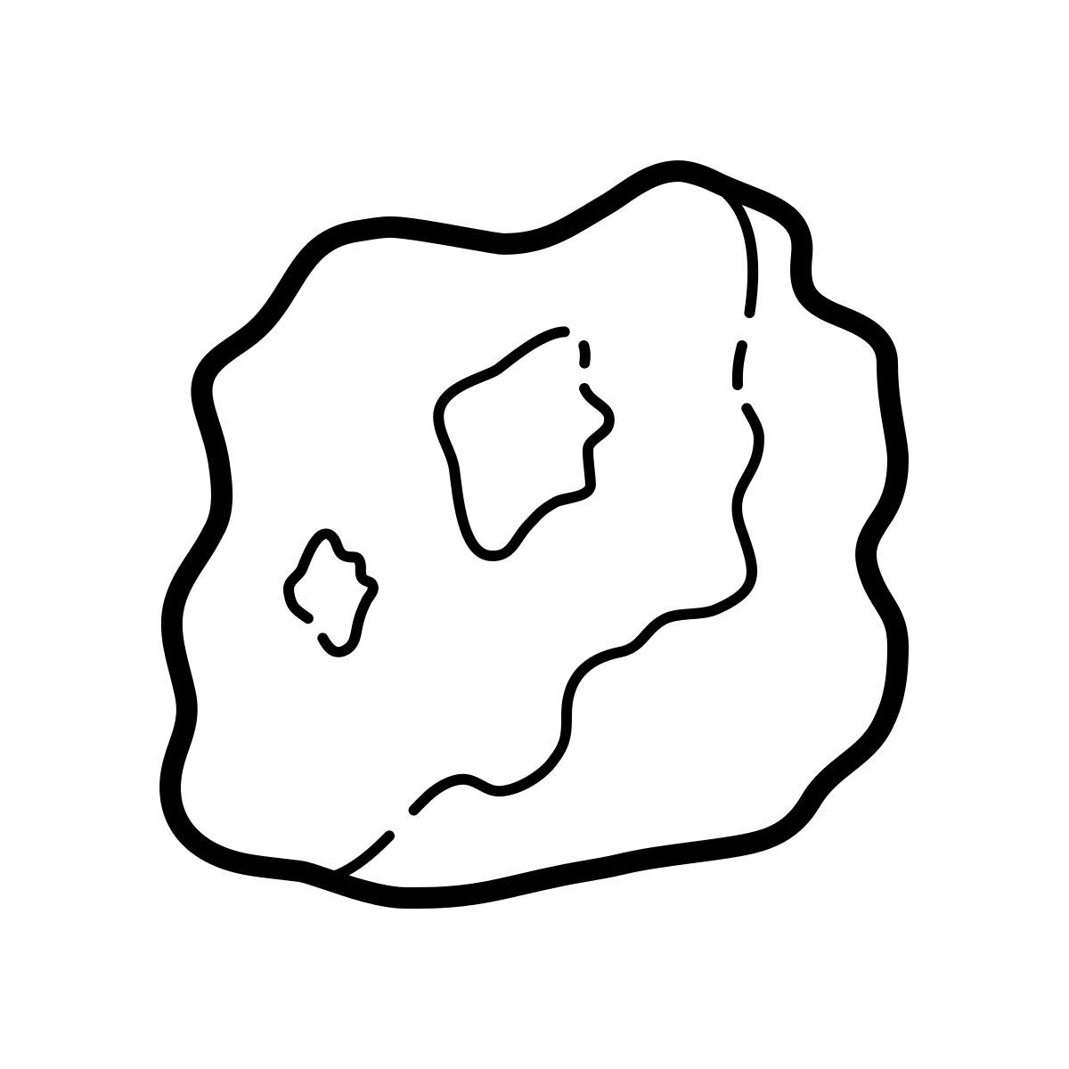 outline hand drawn style 록 icon