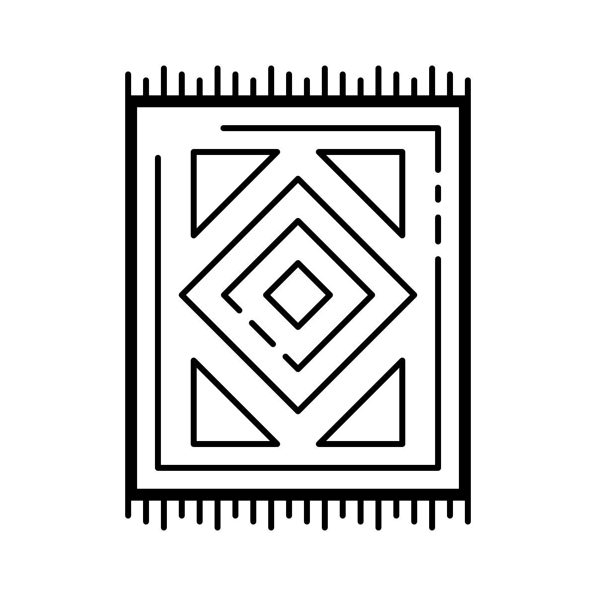 outline hand drawn style 깔개 icon