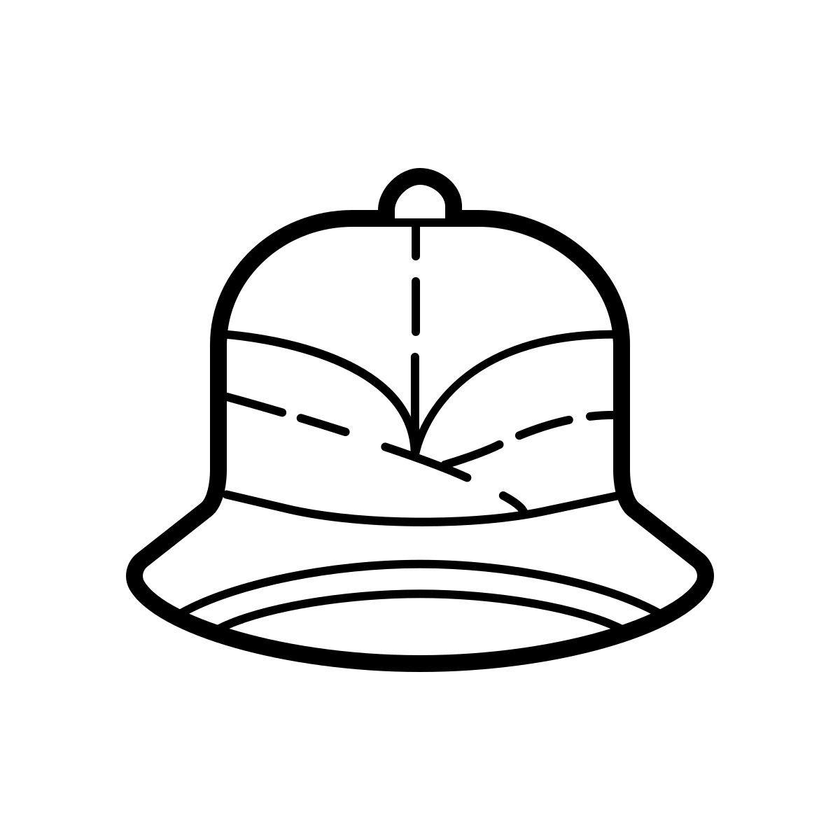 outline hand drawn style safari帽子 icon